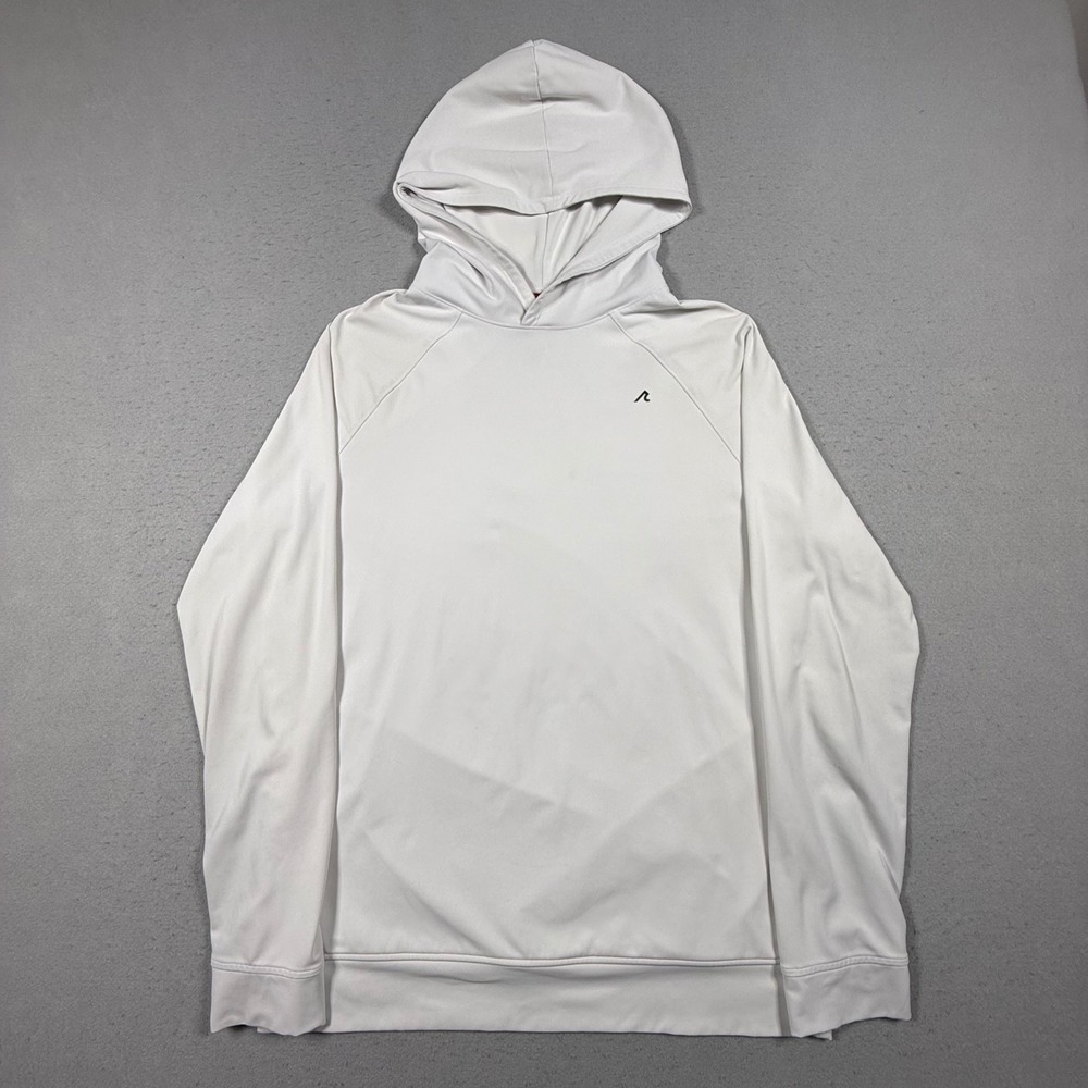 Redvanly Mens Performance Hoodie White Athletic Golf Pullover Sweatshirt Medium